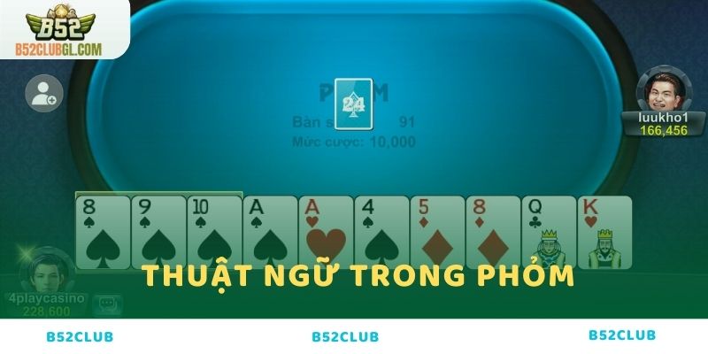 Thuật ngữ thông dụng được dùng trong game bài Phỏm