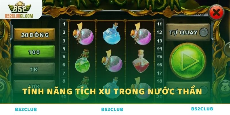 Tính năng tích xu vào hũ chung trong lọ nước thần