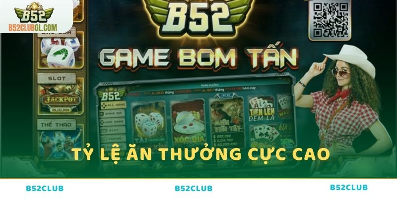 Tỷ lệ ăn thưởng cao khi đặt cược tại Tài xỉu bom tấn