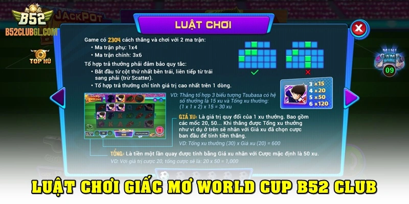 Luật chơi cơ bản của Giấc mơ World Cup B52 Club